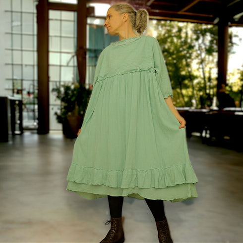 Slim cotton dress. Summer crepe dress. Beach dress. Casual dress
